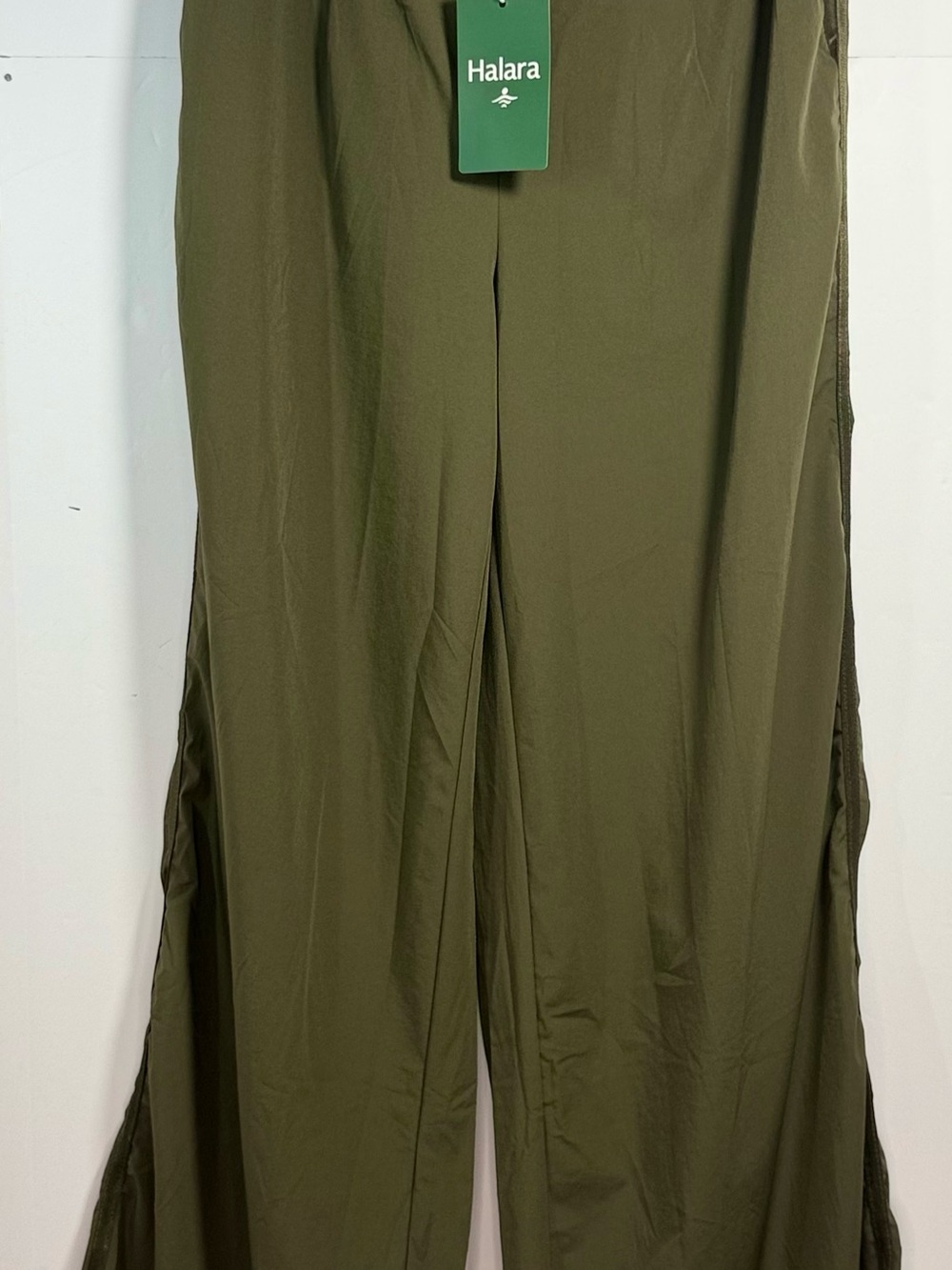 HALARA Olive Green Wide-Leg baggy Pants with pockets